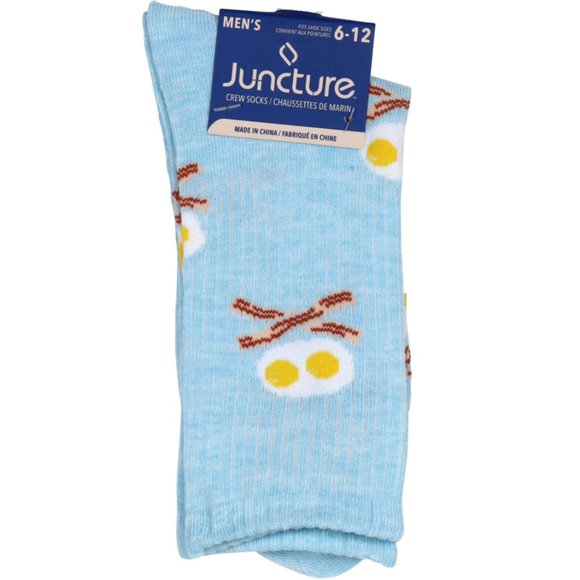 **3/$15* Mens Fun Bacon & Eggs Crew Socks - Picture 3 of 5